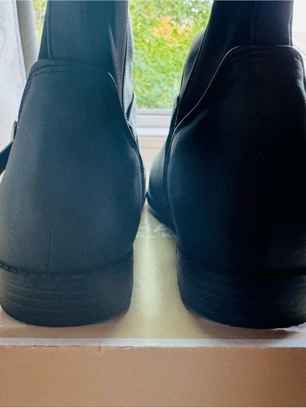 Michael Kors Black Over-the-Knee Riding Boots with Logo Strap